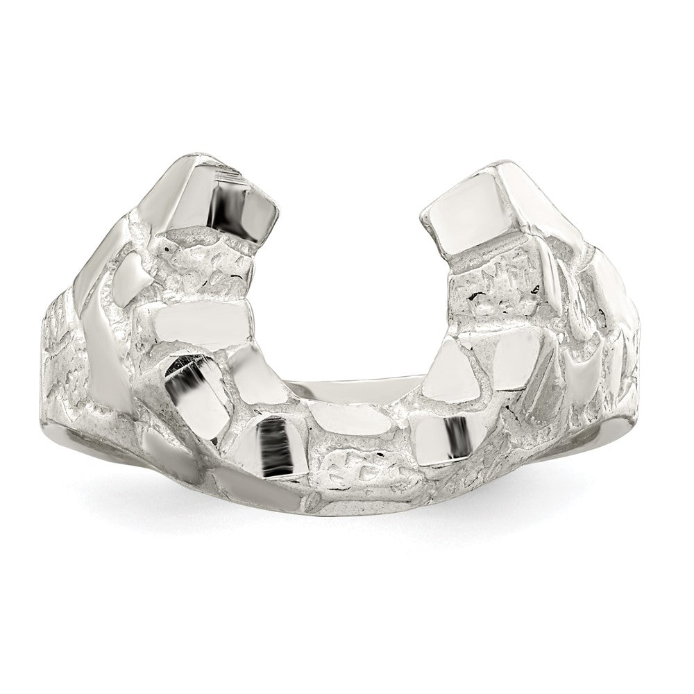Shop Stylish Sterling Silver Lucky Horseshoe Ring - 14K Gold Accent