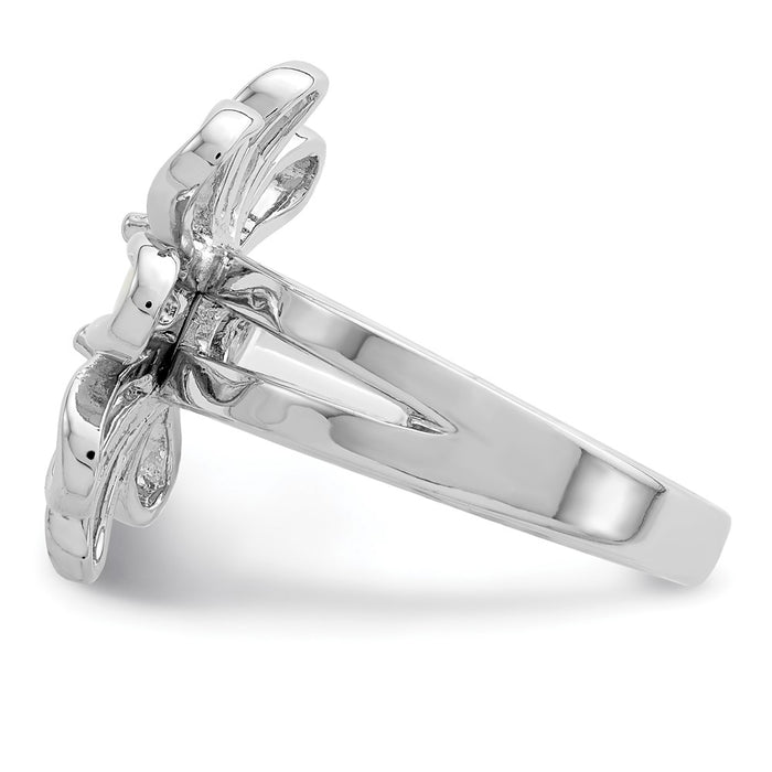 Shop Stylish Rhodium-Plated Sterling Silver Lab-Created Opal Flower Ring-4