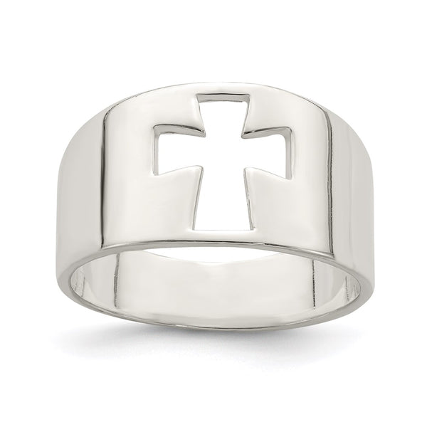 Sterling Silver Cross Design Cutout Ring