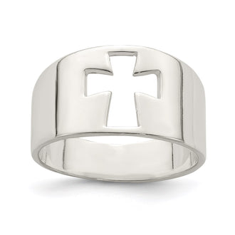 High-Quality Sterling Silver Cross Design Cutout Ring | Stylish & Affordable