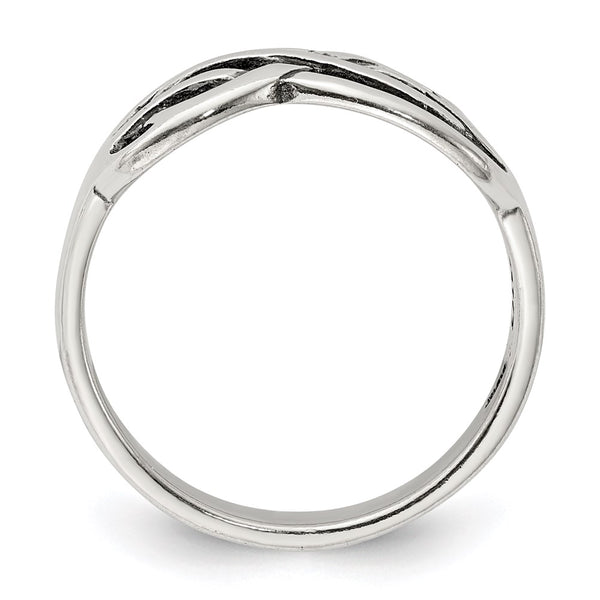 Antiqued Sterling Silver Knot Ring - 14G, 0.85mm