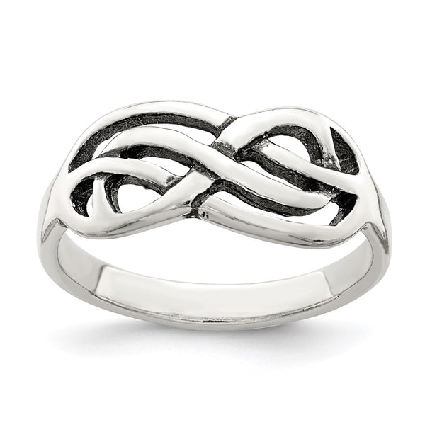 Antiqued Sterling Silver Knot Ring - 14G, 0.85mm