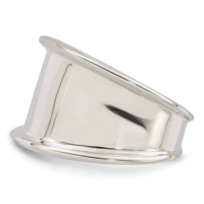 Shop Stylish 15mm Tapered Sterling Silver Ring - Affordable Luxury Accessory-3