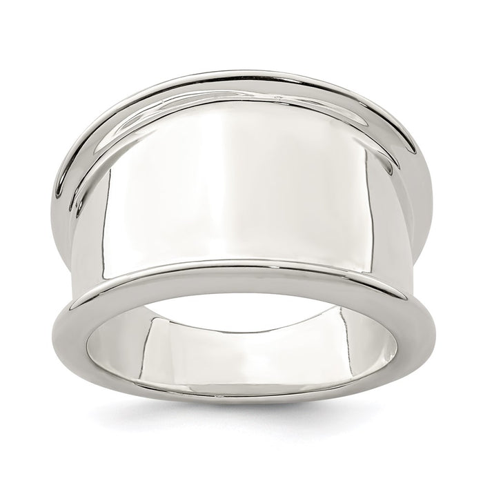 Shop Stylish 15mm Tapered Sterling Silver Ring - Affordable Luxury Accessory-1