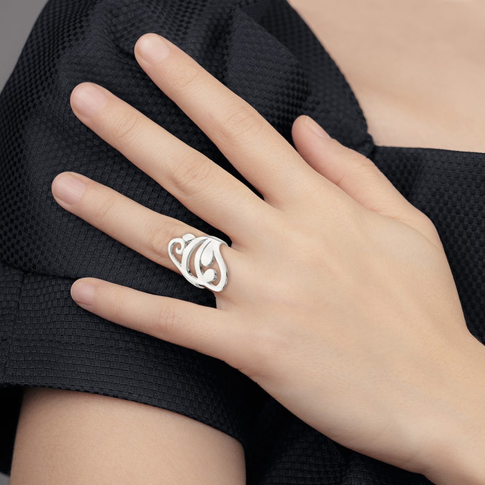 Buy Stylish Sterling Silver Engraved Scroll Ring | Affordable Luxury Design-5