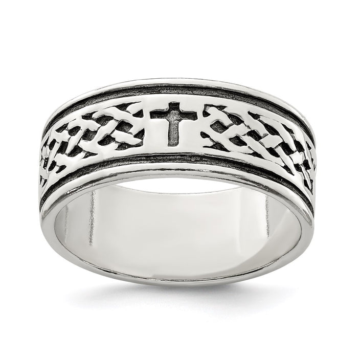 Exclusive Sterling Silver Interwoven Cross Ring - Stylish Design, Affordable Price-1