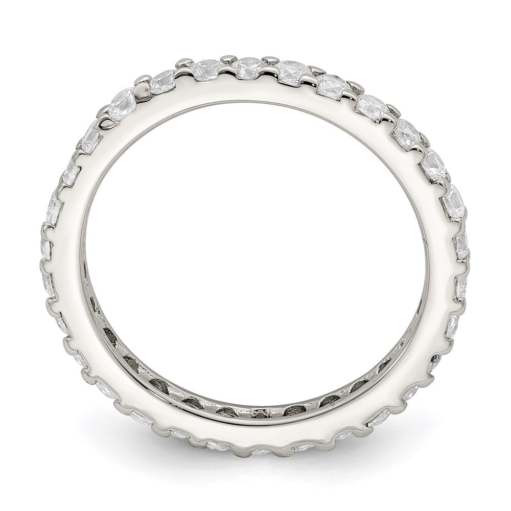 High-Quality Rhodium-Plated Sterling Silver Cubic Zirconia Ring | Stylish Value