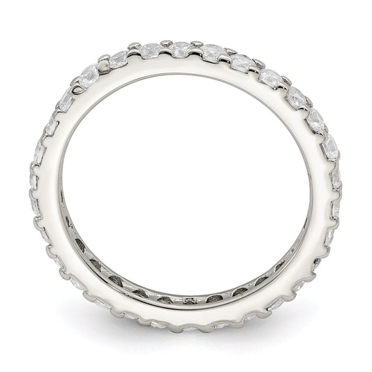 High-Quality Rhodium-Plated Sterling Silver Cubic Zirconia Ring | Stylish Value