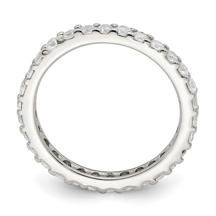 High-Quality Rhodium-Plated Sterling Silver Cubic Zirconia Ring | Stylish Value-2