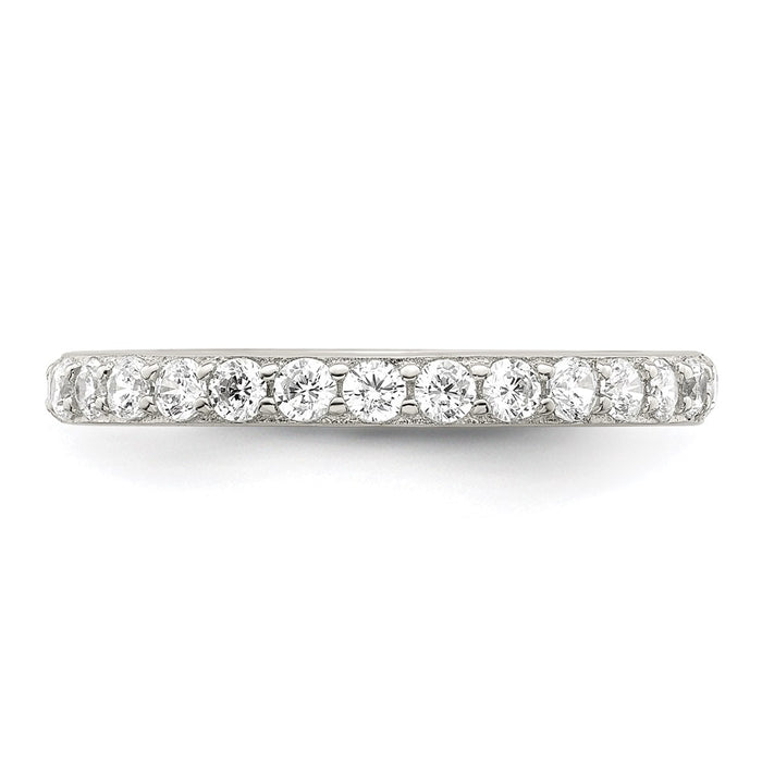 Shop Exclusive Rhodium-Plated Sterling Silver Cubic Zirconia Ring - Stylish Value-3