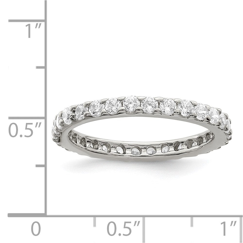 Buy Exclusive Rhodium-Plated Sterling Silver Ring with Cubic Zirconia - Stylish Value