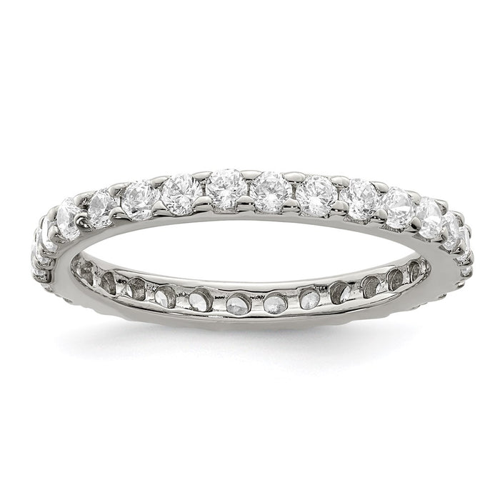 High-Quality Rhodium-Plated Sterling Silver Cubic Zirconia Ring | Stylish Value-1