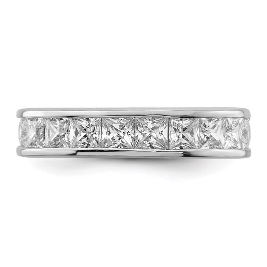 Exclusive Rhodium-Plated Sterling Silver Eternity Ring with Cubic Zirconia - Stylish Value