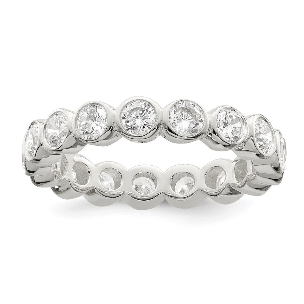 Exclusive Sterling Silver Cubic Zirconia Band Ring - Stylish & Affordable