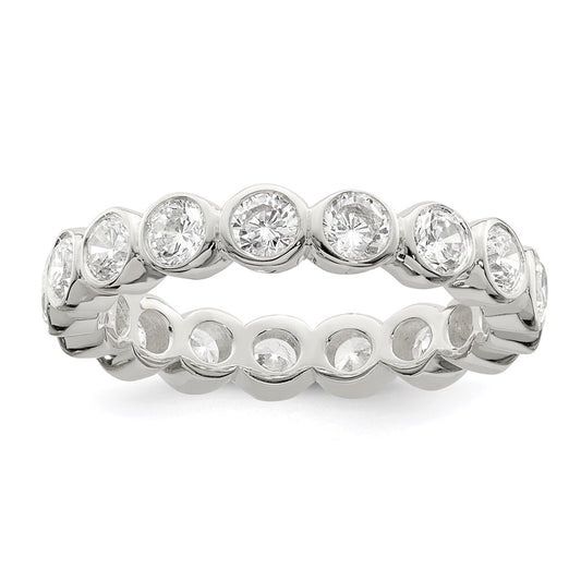 Exclusive Sterling Silver Cubic Zirconia Band Ring - Stylish & Affordable