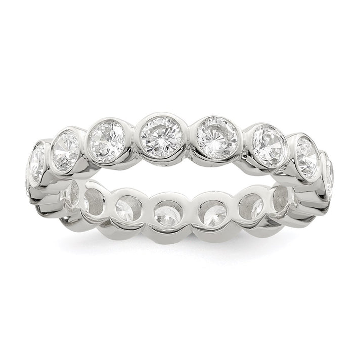 Exclusive Sterling Silver Cubic Zirconia Band Ring - Stylish & Affordable-1
