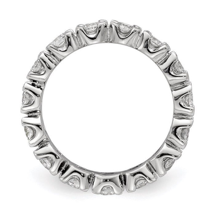 Shop Stylish Rhodium-Plated Sterling Silver Eternity Band with CZ, 14K Value-2