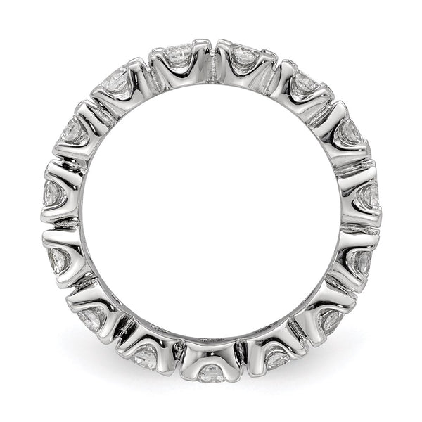 Rhodium-Plated Sterling Silver Eternity Band with CZ