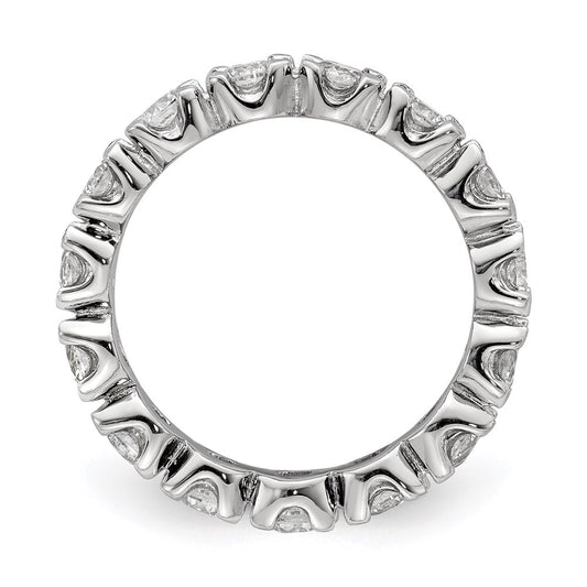 Buy Stylish Rhodium-Plated Sterling Silver Eternity Band with CZ - Affordable Luxury
