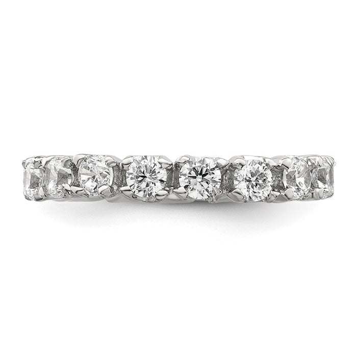 Exclusive Rhodium-Plated Sterling Silver Eternity Band with CZ - Luxury Value!-4