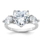 Exclusive Rhodium-Plated Sterling Silver Heart-Shaped 3-Stone CZ Ring - Stylish Value!-1