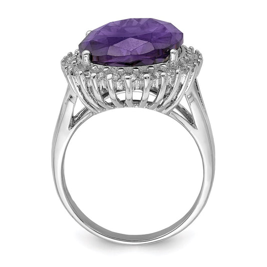 Shop Stylish Rhodium-Plated Sterling Silver Ring with CZ, Affordable Luxury!