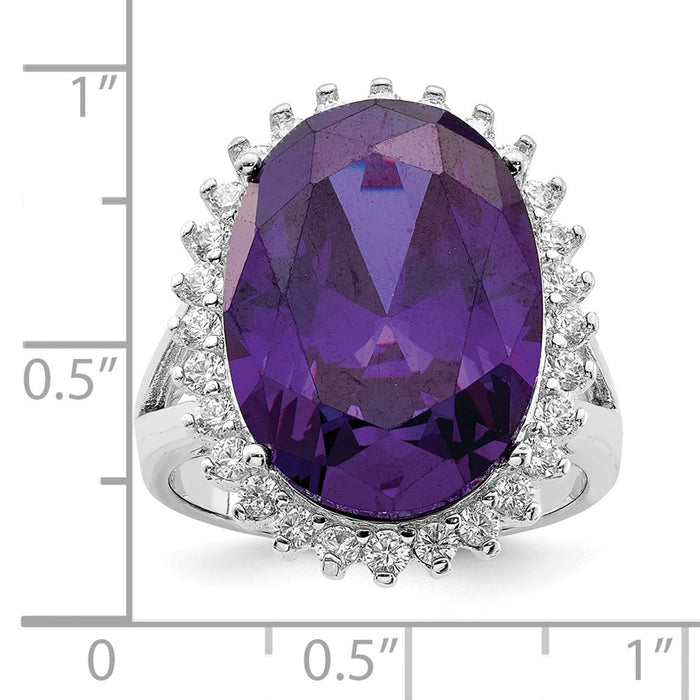 Shop Stylish Rhodium-Plated Sterling Silver Ring with CZ, Affordable Luxury!-3