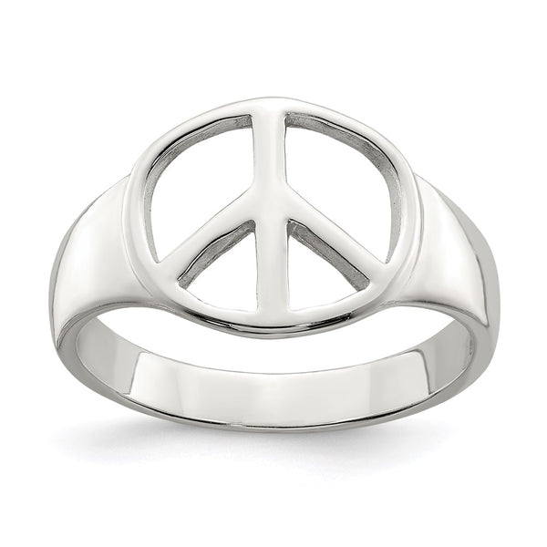Sterling Silver Peace Symbol Ring