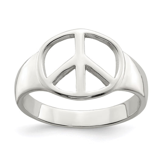 High-Quality Sterling Silver Peace Symbol Ring | Stylish & Affordable Design