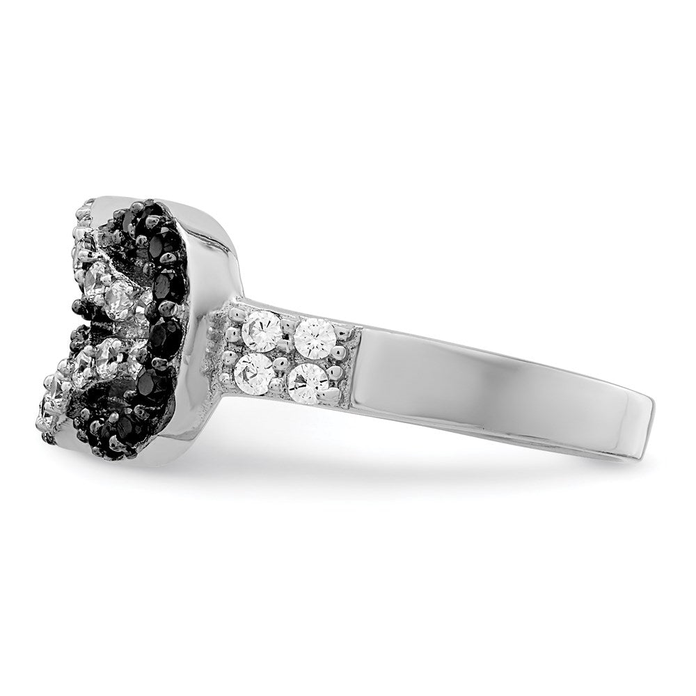 High-Quality Sterling Silver Rhodium-Plated Love Knot Ring | Affordable CZ Accents