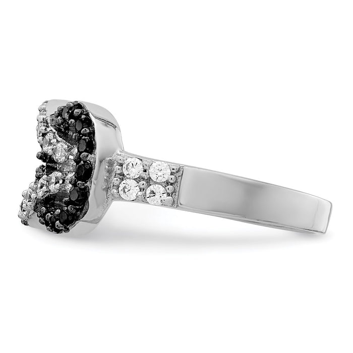 High-Quality Sterling Silver Rhodium-Plated Love Knot Ring | Affordable CZ Accents-4