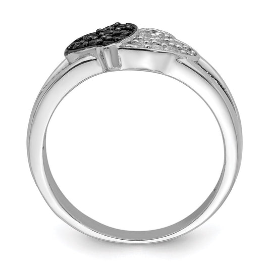 High-Quality Sterling Silver Heart Ring, Rhodium-Plated, Stylish CZ Design