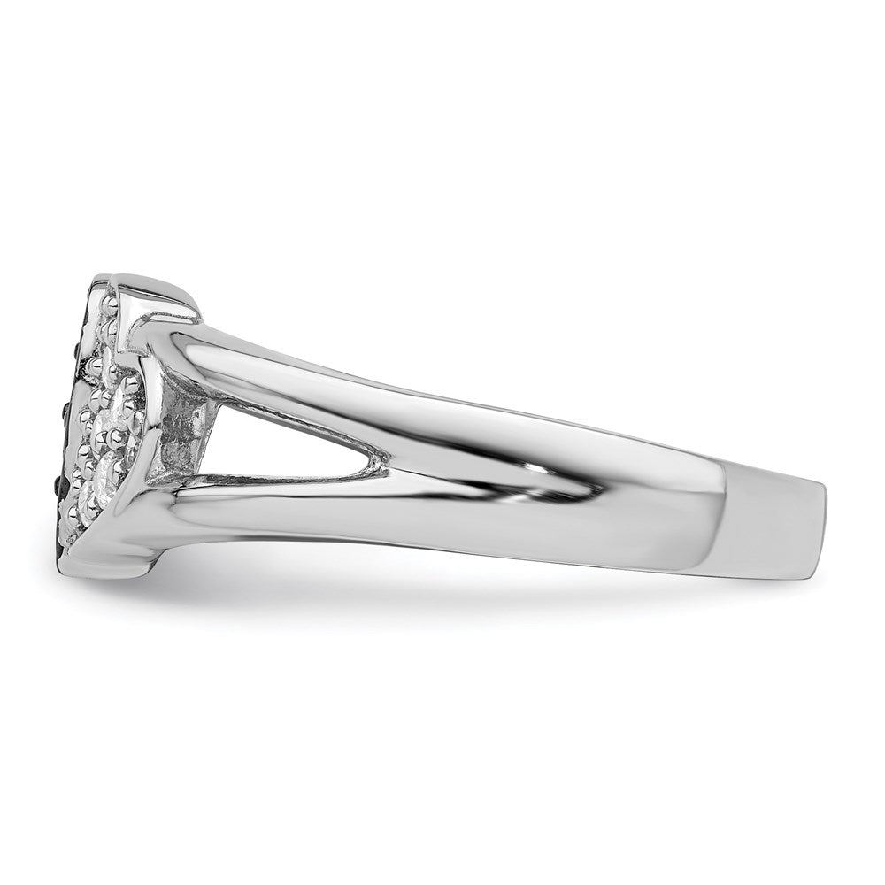 High-Quality Sterling Silver Heart Ring, Rhodium-Plated, Stylish CZ Design