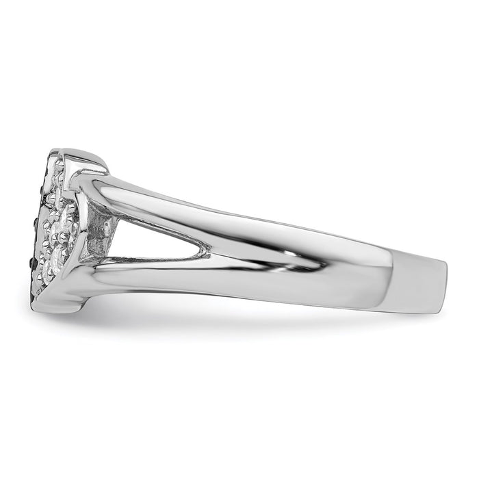 High-Quality Sterling Silver Heart Ring, Rhodium-Plated, Stylish CZ Design-3