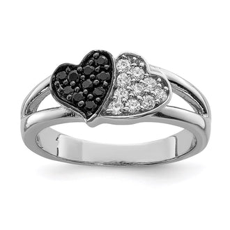 High-Quality Sterling Silver Heart Ring, Rhodium-Plated, Stylish CZ Design