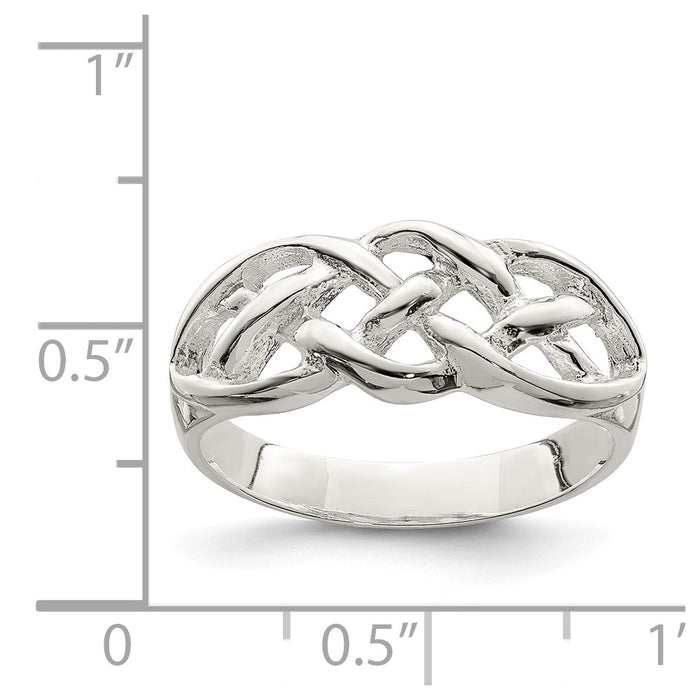 Buy Stylish Polished Sterling Silver Celtic Woven Ring - 14g, 10mm Width-4