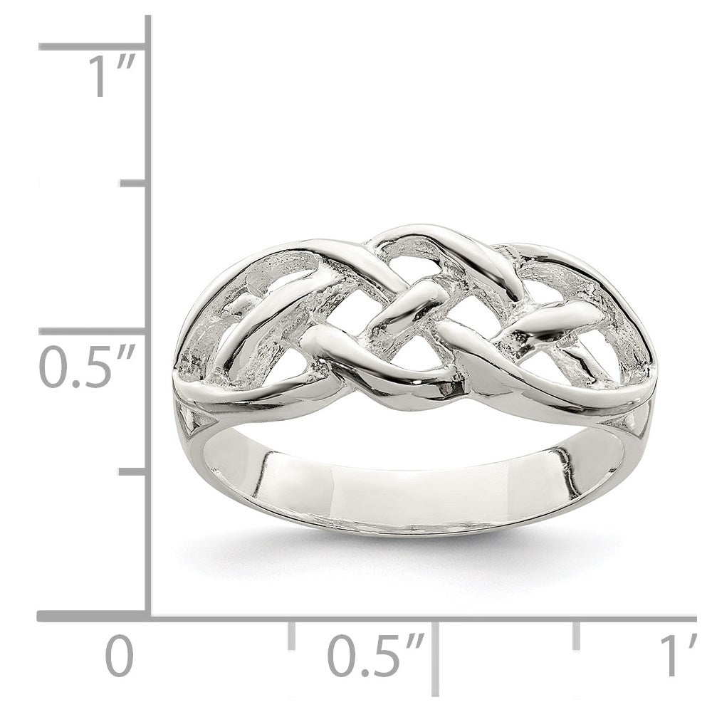 Exclusive Polished Sterling Silver Celtic Woven Design Ring - Stylish Value!