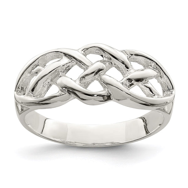 Polished Sterling Silver Celtic Woven Design Ring