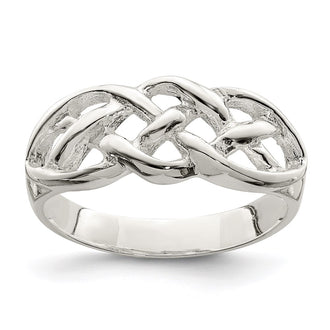 Exclusive Polished Sterling Silver Celtic Woven Design Ring - Stylish Value!