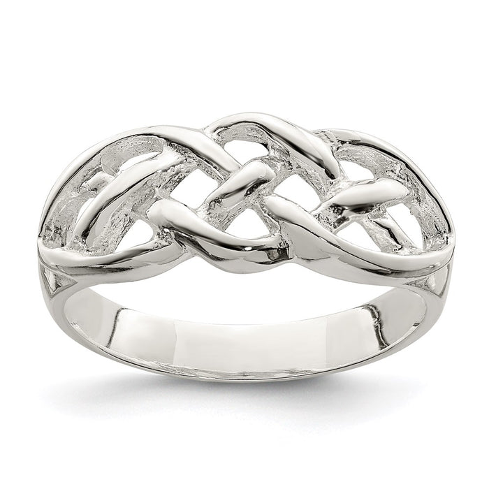 Exclusive Polished Sterling Silver Celtic Woven Design Ring - Stylish Value!-1