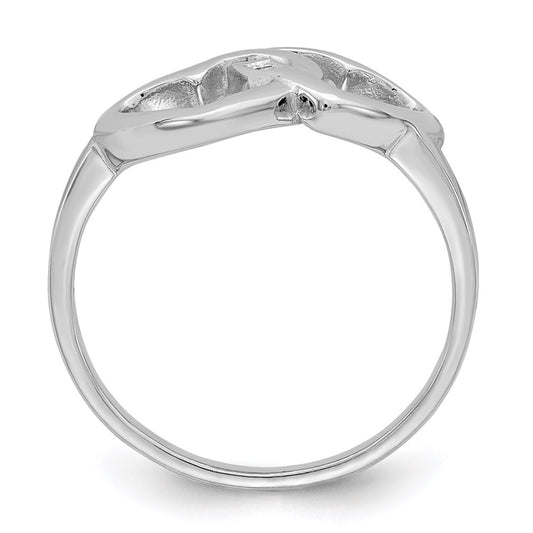 Buy Exclusive Rhodium-Plated Sterling Silver Heart Ring with Diamond Accents