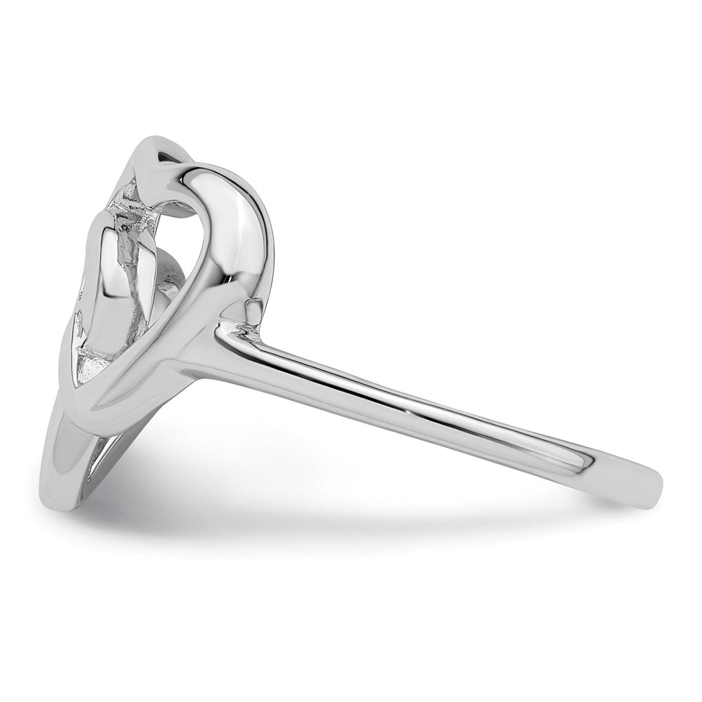 Buy Exclusive Rhodium-Plated Sterling Silver Heart Ring with Diamond Accents