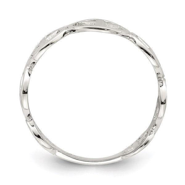 Polished Sterling Silver Peace Ring