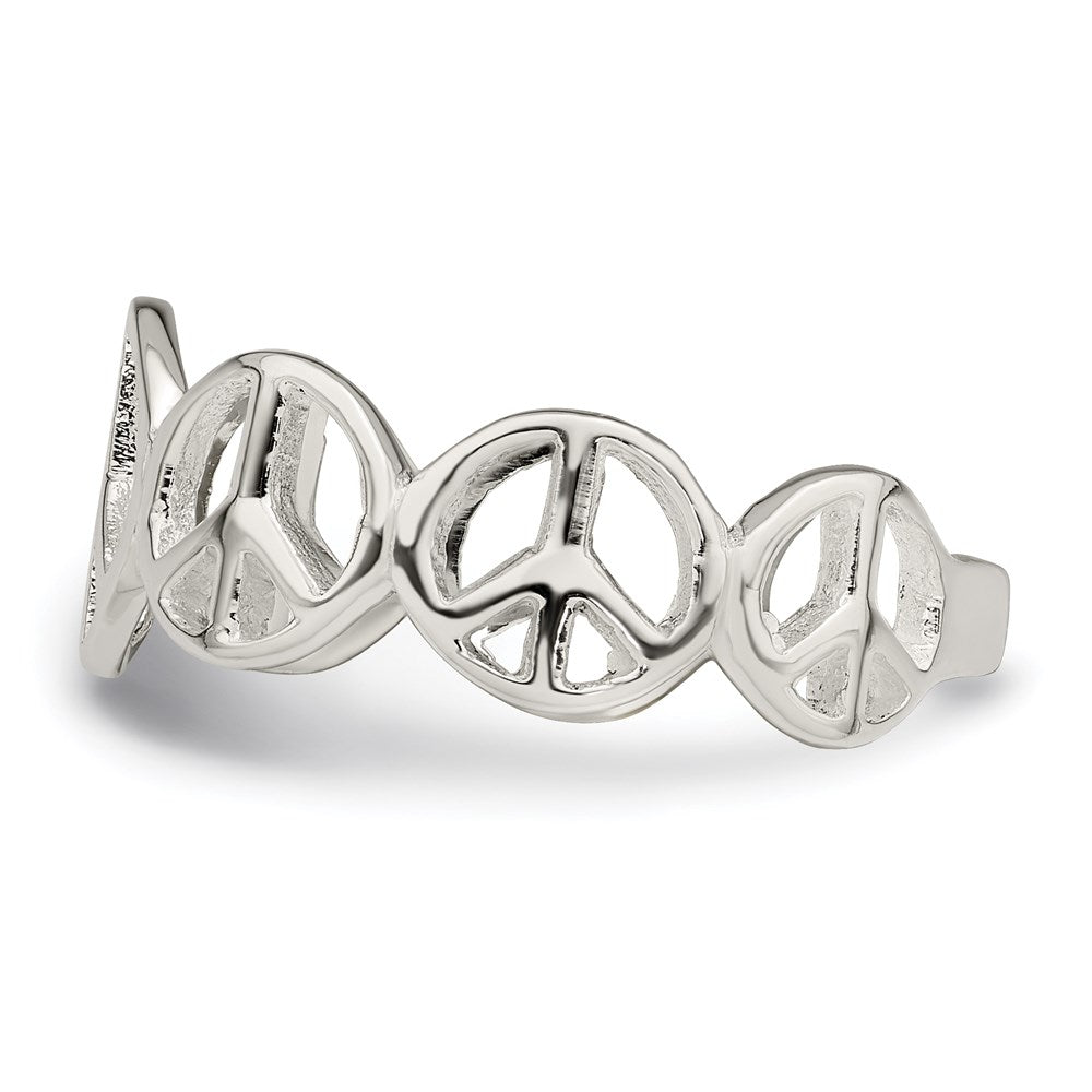 Exclusive Polished Sterling Silver Peace Ring - Stylish & Affordable Luxury