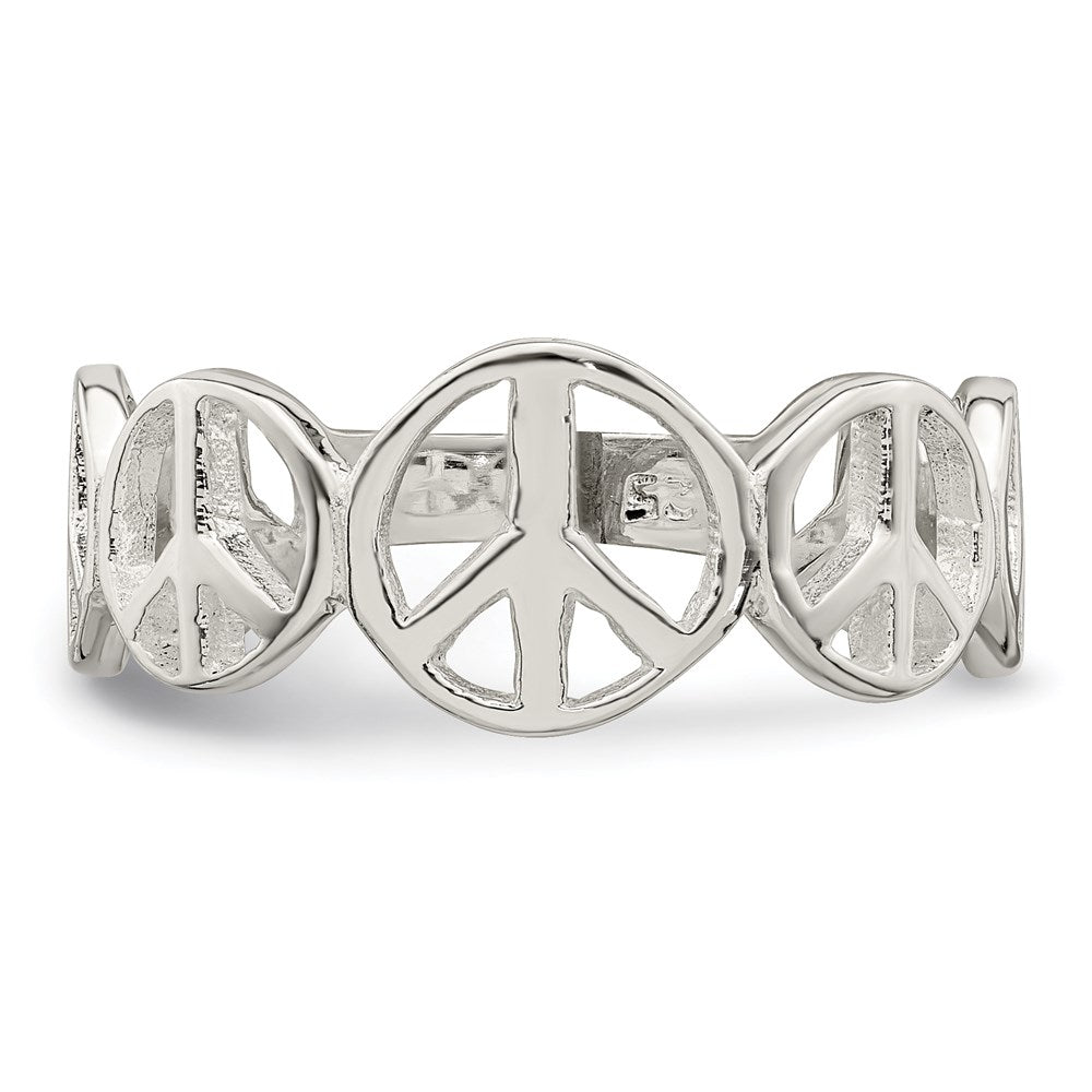 Exclusive Polished Sterling Silver Peace Ring - Stylish & Affordable Luxury
