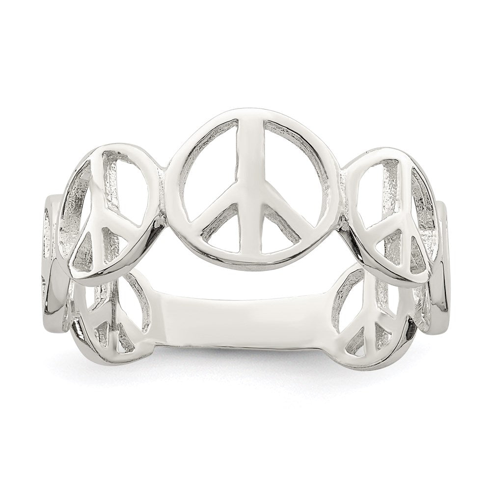 High-Quality Polished Sterling Silver Peace Ring | Stylish & Affordable Design