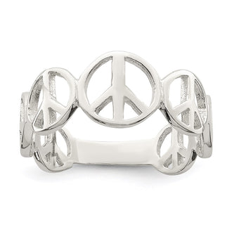 High-Quality Polished Sterling Silver Peace Ring | Stylish & Affordable Design