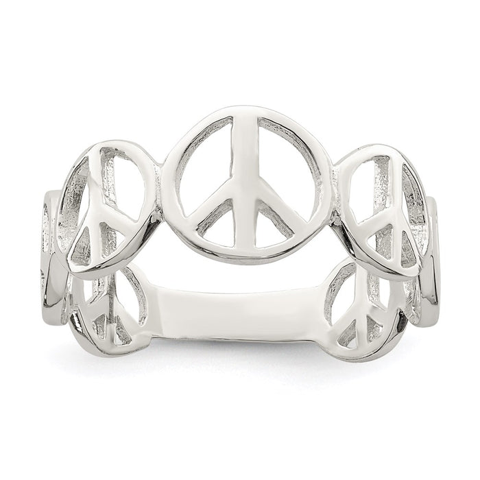 High-Quality Polished Sterling Silver Peace Ring | Stylish & Affordable Design-1