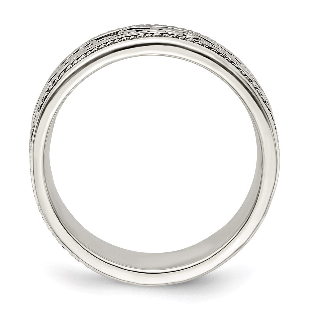 Shop Stylish Antiqued Sterling Silver Ring Band - 14K Gold Accents, Affordable Price