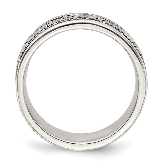 Shop Stylish Antiqued Sterling Silver Ring Band - 14K Gold Accents, Affordable Price
